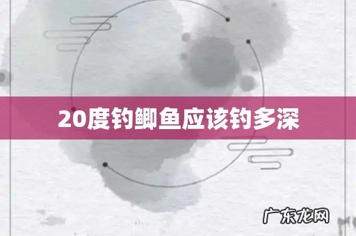 20度钓鲫鱼应该钓多深