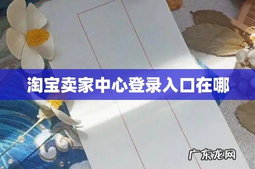 淘宝卖家中心登录入口在哪