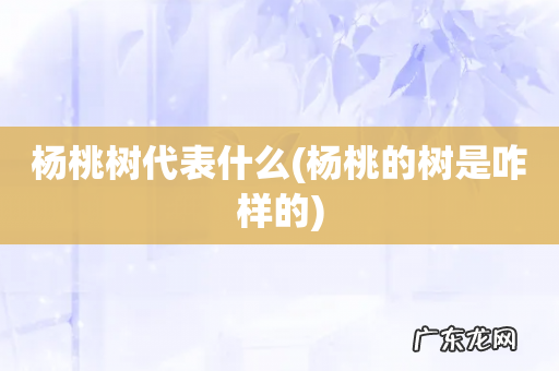 杨桃的树是咋样的 杨桃树代表什么