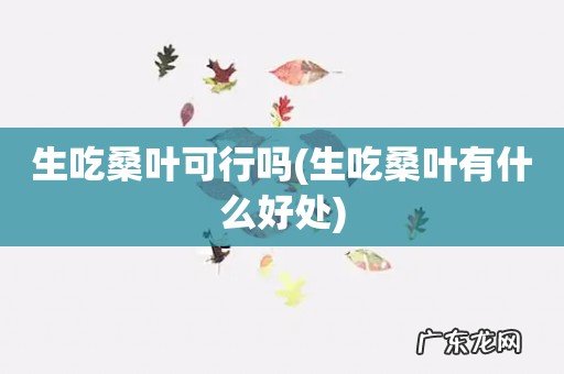 生吃桑叶有什么好处 生吃桑叶可行吗