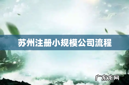 苏州注册小规模公司流程