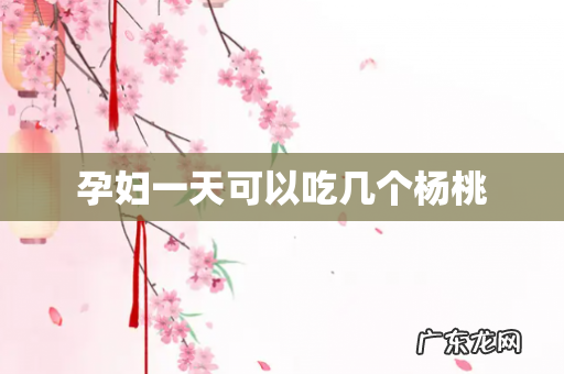 孕妇一天可以吃几个杨桃