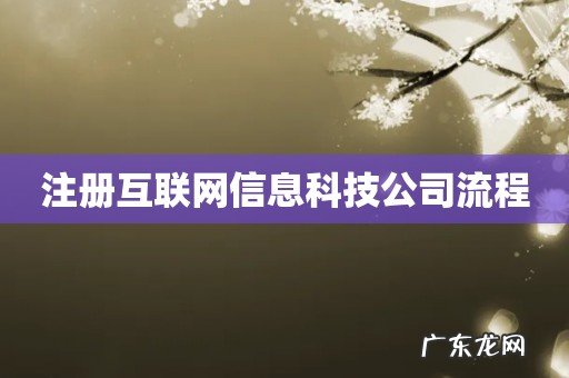 注册互联网信息科技公司流程