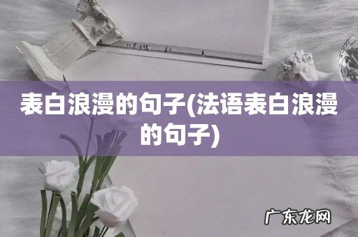 法语表白浪漫的句子 表白浪漫的句子