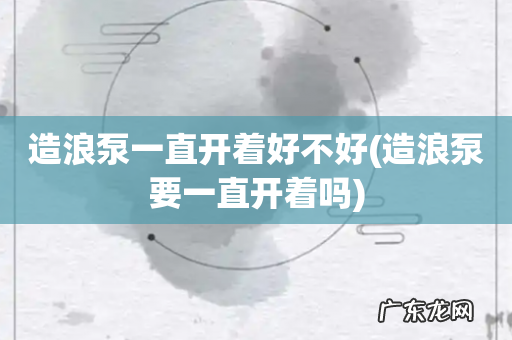 造浪泵要一直开着吗 造浪泵一直开着好不好