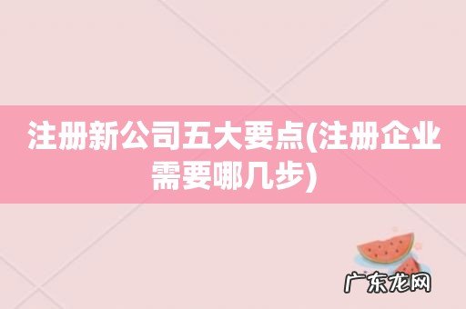 注册企业需要哪几步 注册新公司五大要点