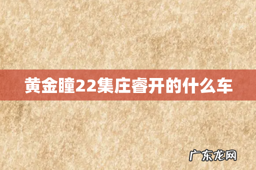 黄金瞳22集庄睿开的什么车
