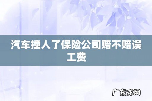 汽车撞人了保险公司赔不赔误工费