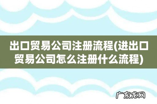 进出口贸易公司怎么注册什么流程 出口贸易公司注册流程