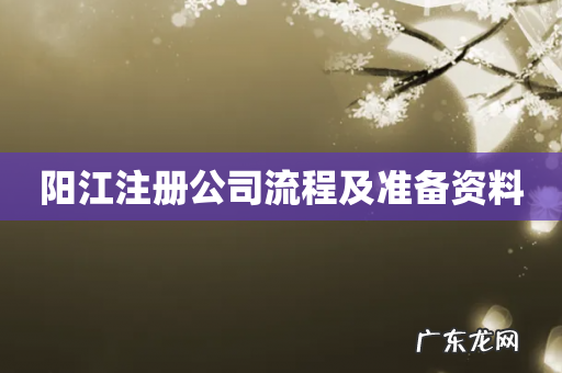 阳江注册公司流程及准备资料