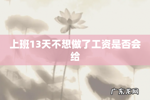 上班13天不想做了工资是否会给