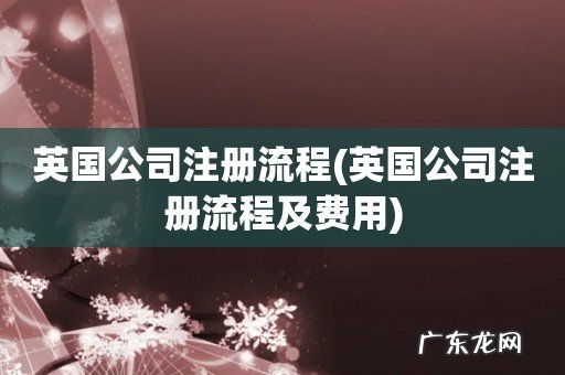 英国公司注册流程及费用 英国公司注册流程