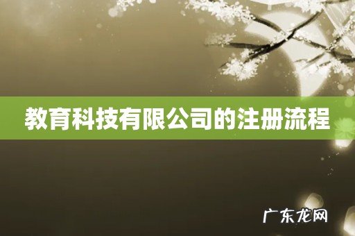 教育科技有限公司的注册流程