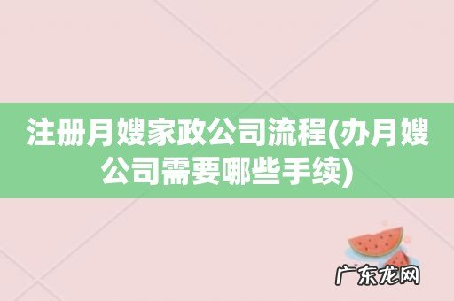 办月嫂公司需要哪些手续 注册月嫂家政公司流程