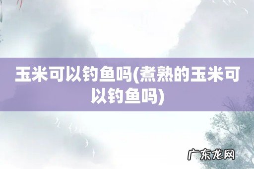 煮熟的玉米可以钓鱼吗 玉米可以钓鱼吗