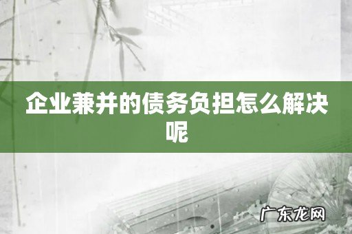 企业兼并的债务负担怎么解决呢