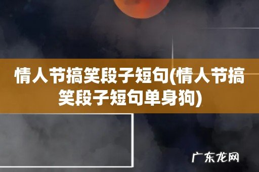 情人节搞笑段子短句单身狗 情人节搞笑段子短句