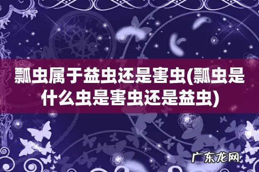 瓢虫是什么虫是害虫还是益虫 瓢虫属于益虫还是害虫