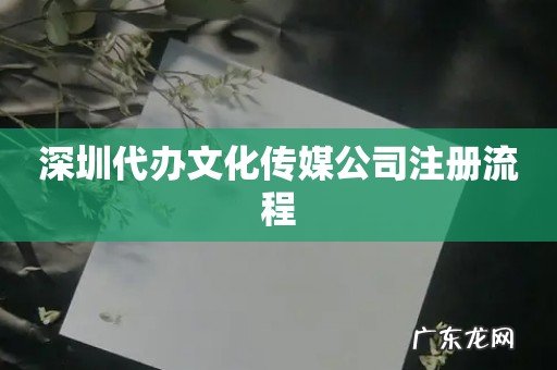 深圳代办文化传媒公司注册流程