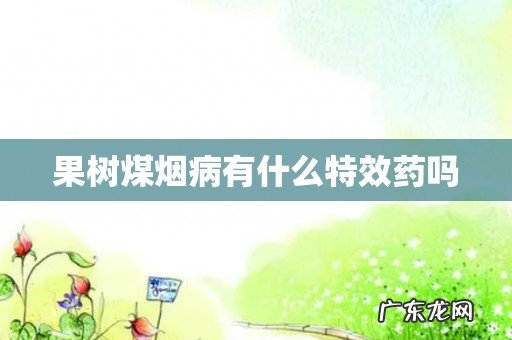 果树煤烟病有什么特效药吗