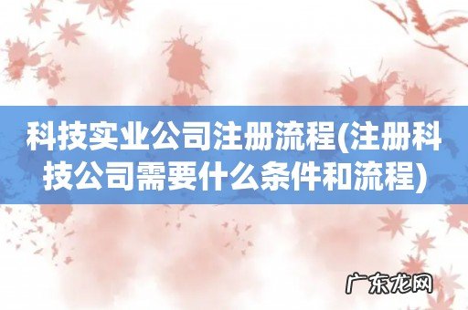 注册科技公司需要什么条件和流程 科技实业公司注册流程