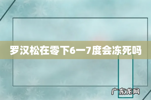 罗汉松在零下6一7度会冻死吗