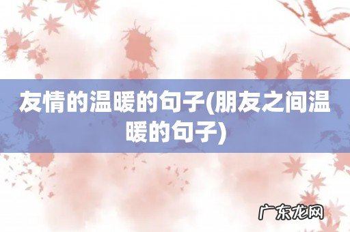 朋友之间温暖的句子 友情的温暖的句子