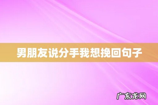男朋友说分手我想挽回句子