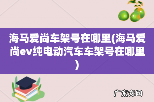海马爱尚ev纯电动汽车车架号在哪里 海马爱尚车架号在哪里