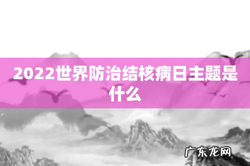 2022世界防治结核病日主题是什么