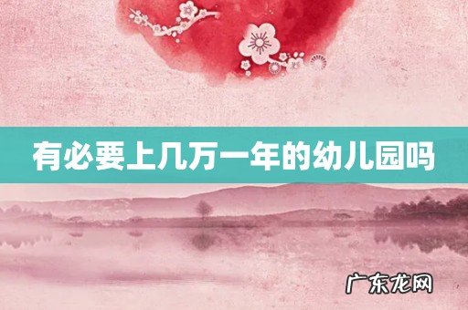 有必要上几万一年的幼儿园吗