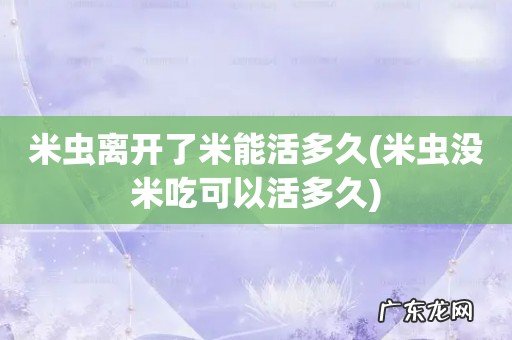 米虫没米吃可以活多久 米虫离开了米能活多久