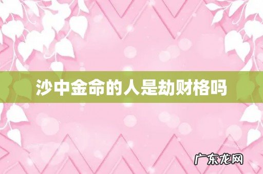 沙中金命的人是劫财格吗