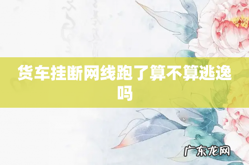 货车挂断网线跑了算不算逃逸吗