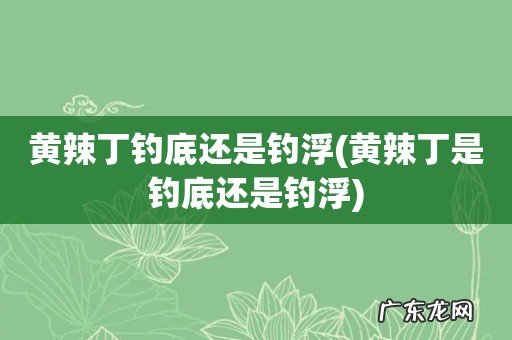 黄辣丁是钓底还是钓浮 黄辣丁钓底还是钓浮