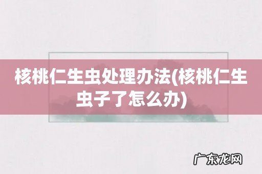 核桃仁生虫子了怎么办 核桃仁生虫处理办法