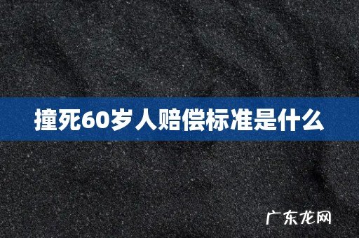 撞死60岁人赔偿标准是什么