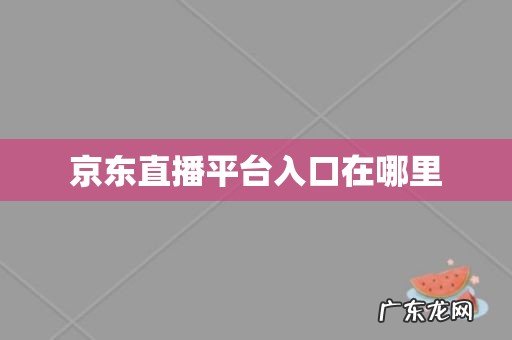 京东直播平台入口在哪里