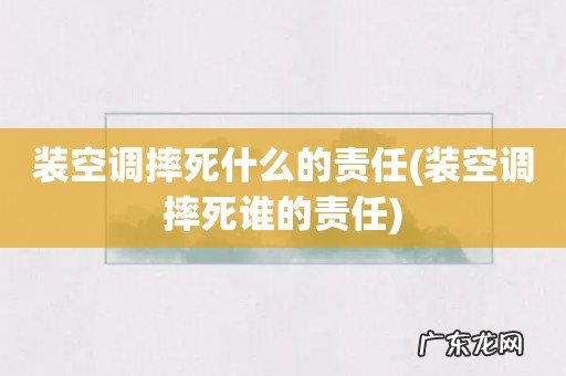 装空调摔死谁的责任 装空调摔死什么的责任
