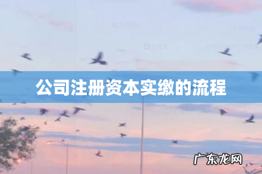 公司注册资本实缴的流程
