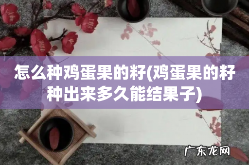 鸡蛋果的籽种出来多久能结果子 怎么种鸡蛋果的籽