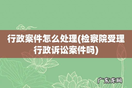 检察院受理行政诉讼案件吗 行政案件怎么处理