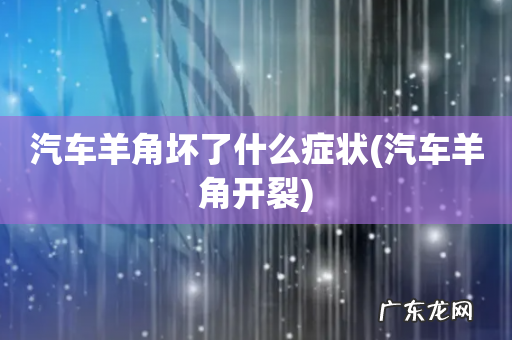 汽车羊角开裂 汽车羊角坏了什么症状