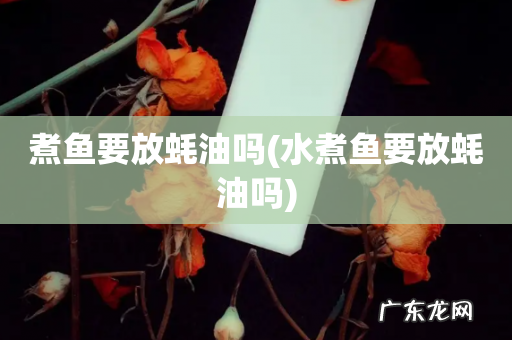 水煮鱼要放蚝油吗 煮鱼要放蚝油吗