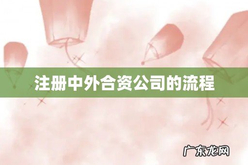 注册中外合资公司的流程