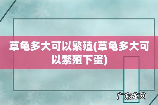 草龟多大可以繁殖下蛋 草龟多大可以繁殖