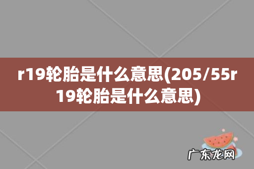 205/55r19轮胎是什么意思 r19轮胎是什么意思