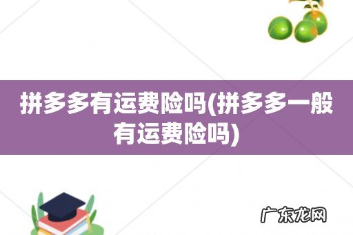 拼多多一般有运费险吗 拼多多有运费险吗