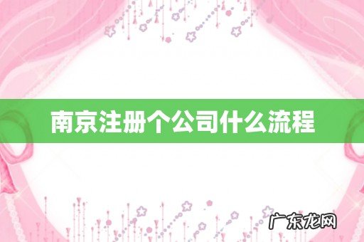 南京注册个公司什么流程