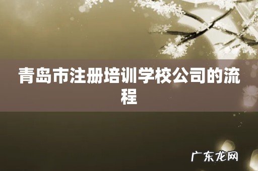 青岛市注册培训学校公司的流程